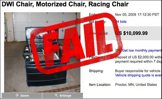 Irresponsible Flake Ruins La-Z-Mobile Auction