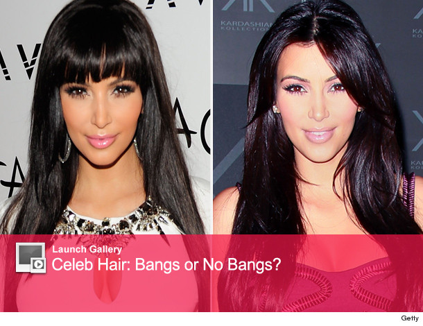 Kim Kardashians with bangs