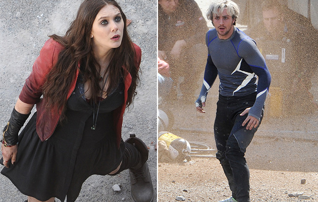 See Scarlet Witch, Quicksilver & Hawkeye on the Set of "Avengers: Age of…