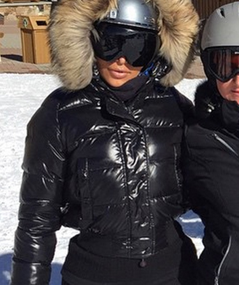 Kim Kardashian Enjoys A Ski Trip In An Interesting Winter Ensemble