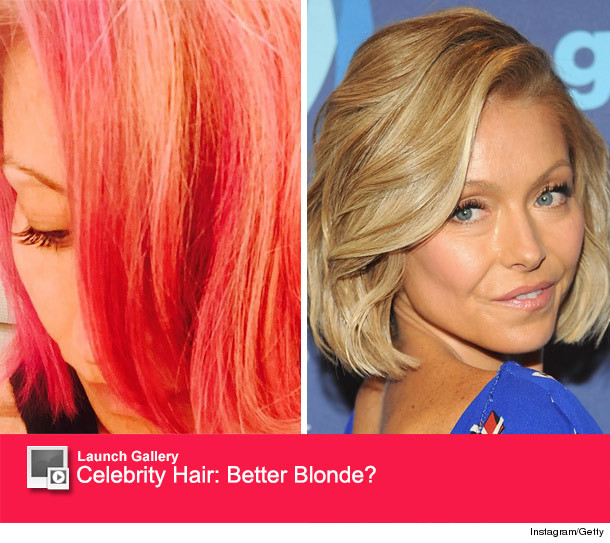 Does Kelly Ripa Use Highlights Or Dye Her Hair 2015 | kelly ripa dyes her hair pink teases she might go red Does Kelly Ripa Use Highlights Or Dye Her Hair 2015 | kelly ripa dyes her hair pink teases she might go red