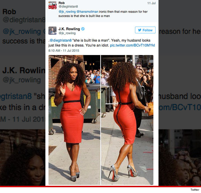 j k rowling destroys serena williams hater she's beautiful 0712 sub jk rowling serena williams twitter beef tmz getty 7 j k rowling destroys serena williams hater she's beautiful