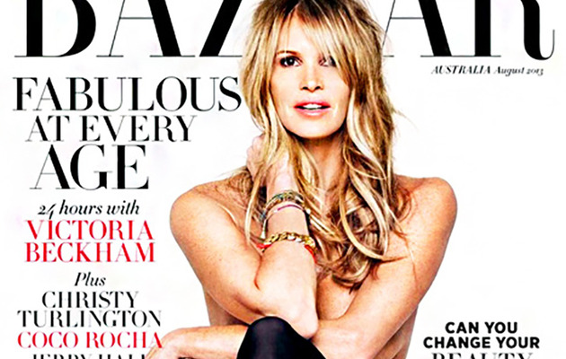 Elle Macpherson Recreates Playboy Pose For Harper's Bazaar!