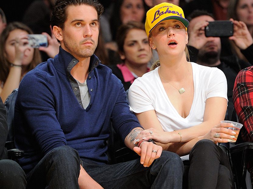 Kaley Cuoco Debuts Massive Wedding Ring at Lakers Game