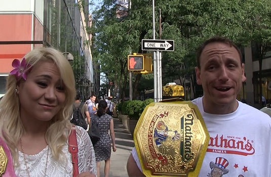 Joey Chestnut Celebrated Hot Dog Victory with Giant Dumps
