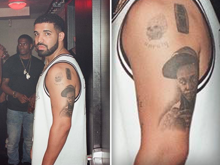 drake wayne lil tattoo tattoos face tattooed back his gets weezy life tat arm instagram got tricep tmz honours