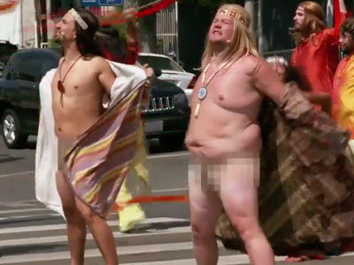 Corden and Lin-Manuel Miranda STRIP for Nude "Hair" Performance -- In a CROSSWALK!